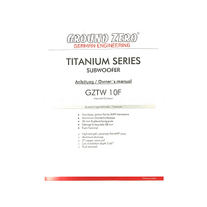 Ground Zero Titanium GZTW 10F
